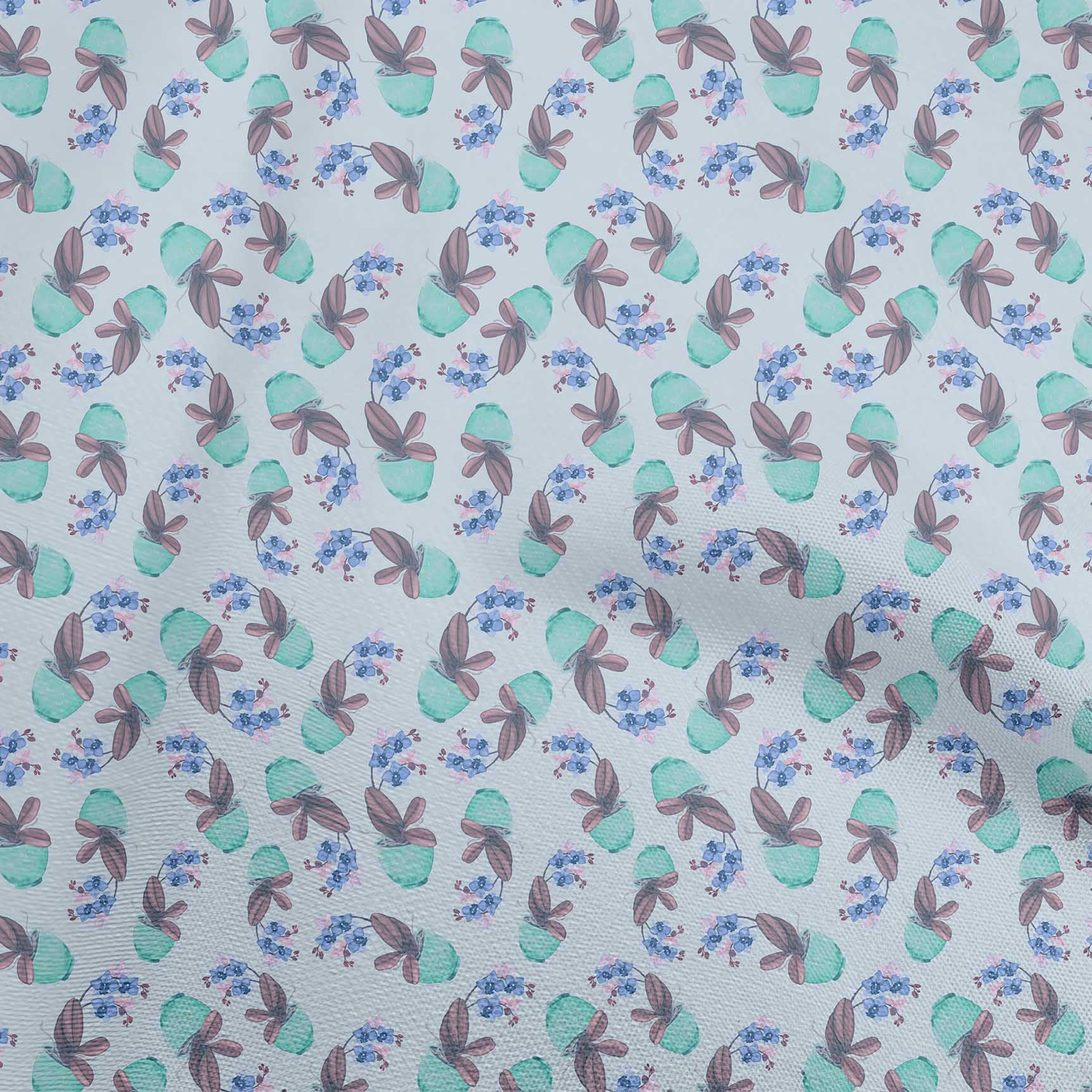 

OneOone Бавовняний поплін, бежева тканина, акварельна квітка з горщиком. Тканина для шиття у дворі. Прилади для шиття одягу своїми руками, 42 дюйми. 42 Inch Wide - Viscose Chiffon небо синє кольору