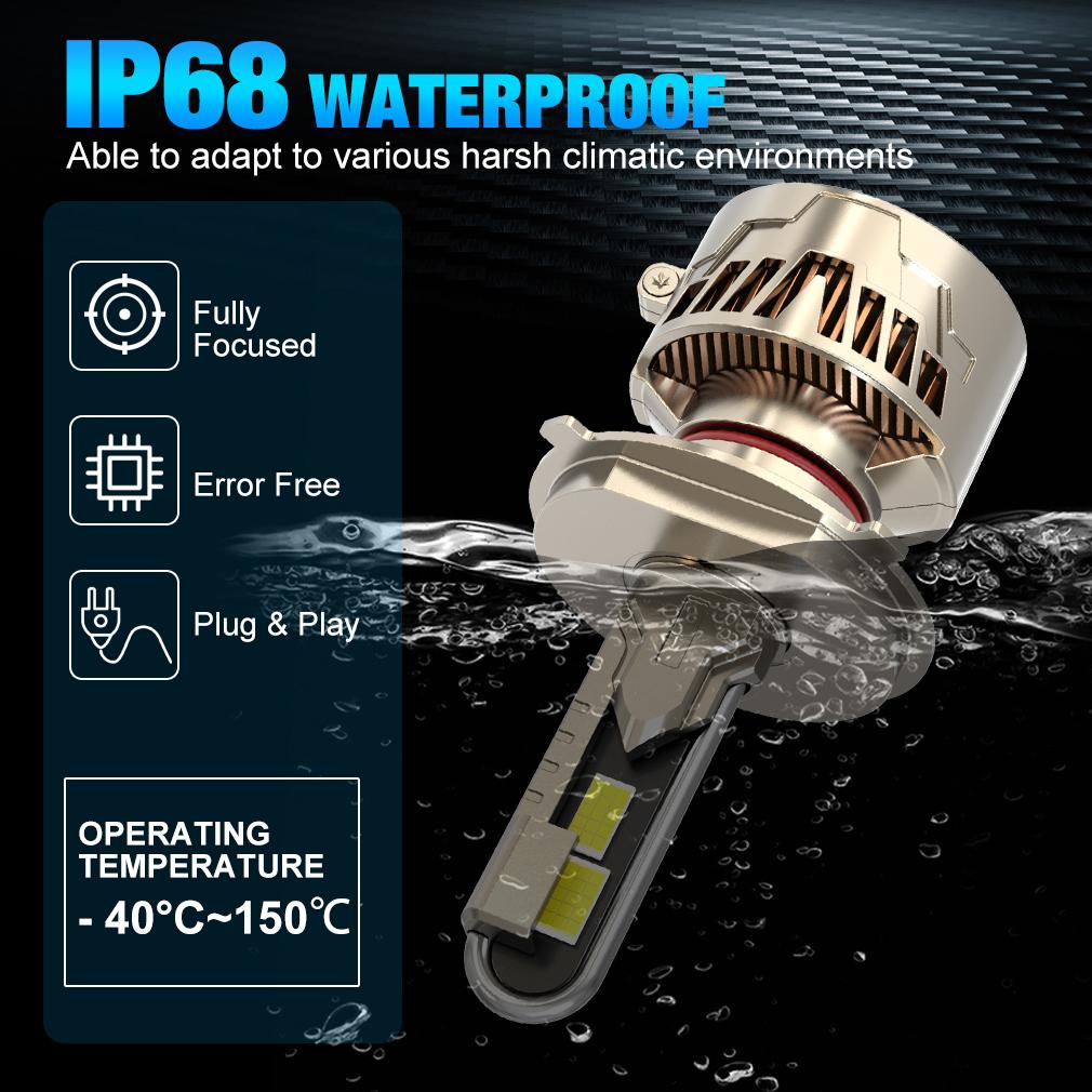 2 buc H7 H4 LED Canbus Becuri Far Auto 140W 60000LM H1 H11 H8 HB3 9005 HB4 9006 9012 Hir2 Far LED Auto Lampă Turbo pentru VW Ford 6500K Alb