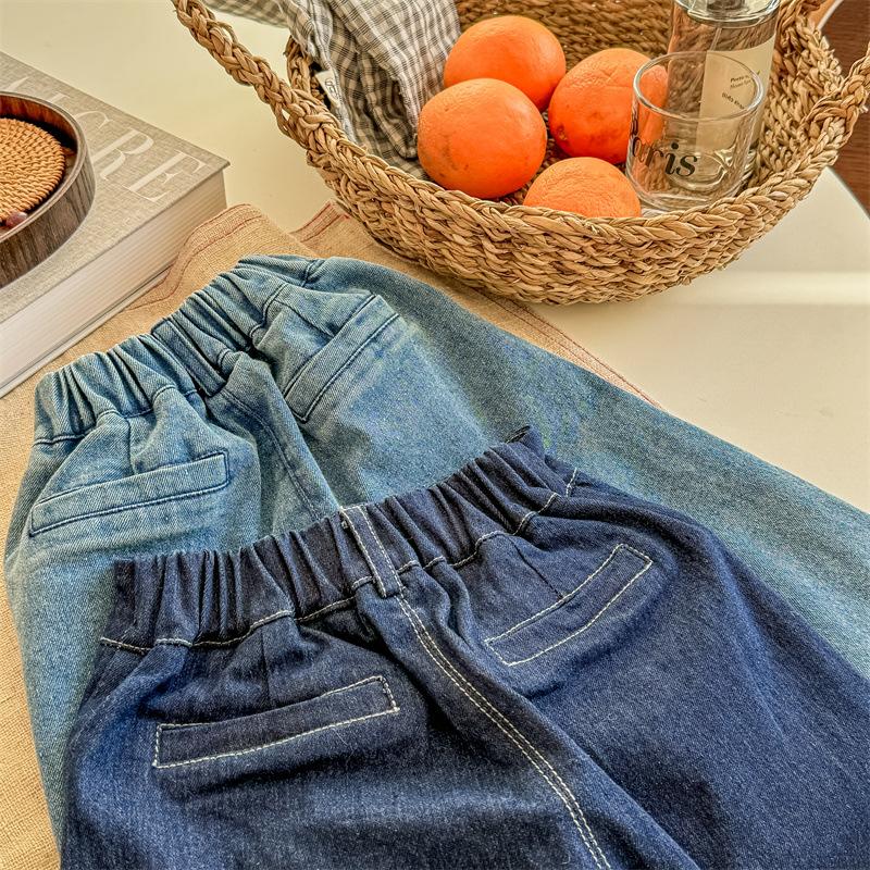 Baby Girls Wide Legs Jeans Spring Toddlers Kids Casual Loose Denim Trousers Ankle-length Pants