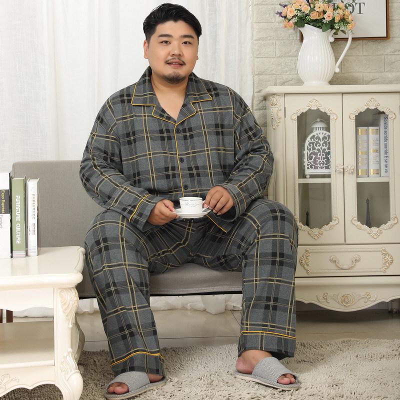 Meijiyunqiu Pánské bavlněné pyžamo s proužky nadměrné velikosti