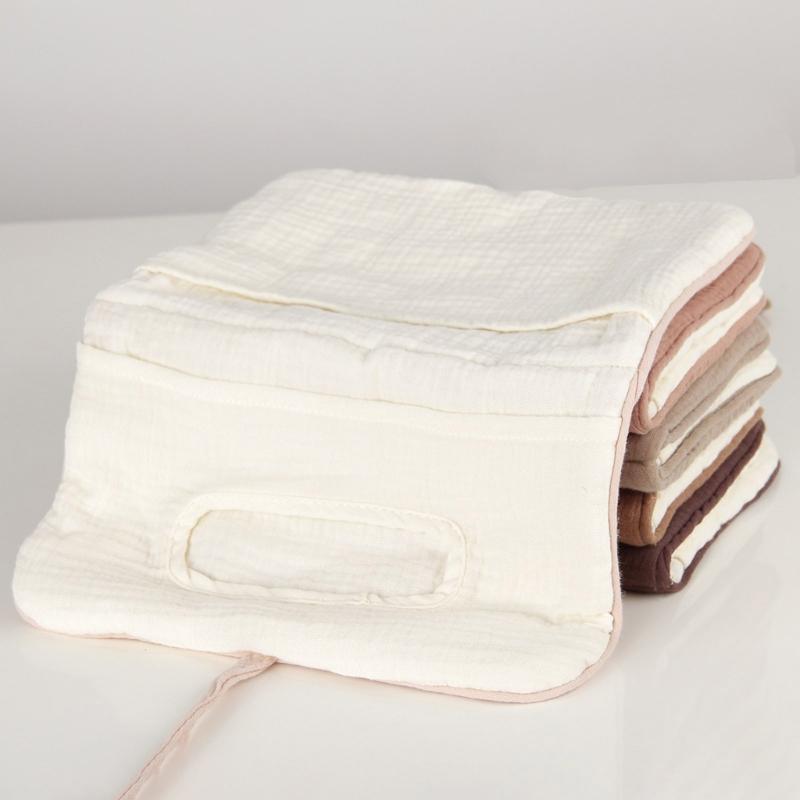 Multi Purpose Cotton Diaper Organsier Case Bag with Double Storage Compartments for Infant Toddler Bed Accessories