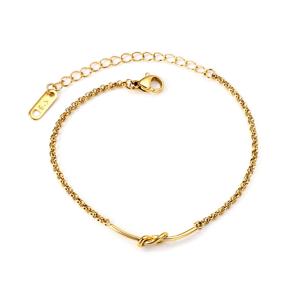 Minimalist Geometric Diamond Inlay Titanium Steel Bracelet Trendy Small Batch Design Jewelry