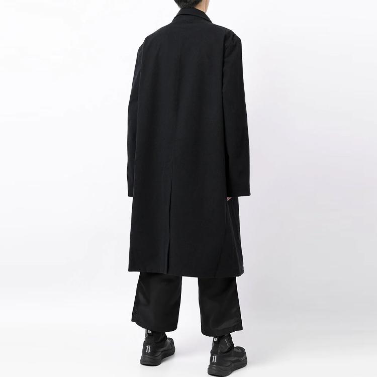 Y-3 FW21 Logo Solid Color Polo Neck Long Sleeve Coat Men Coats Black HB3378