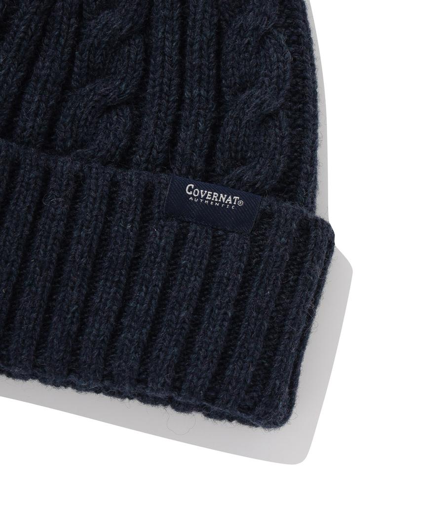 COVERNAT Authentic Cable Wool Beanie Navy