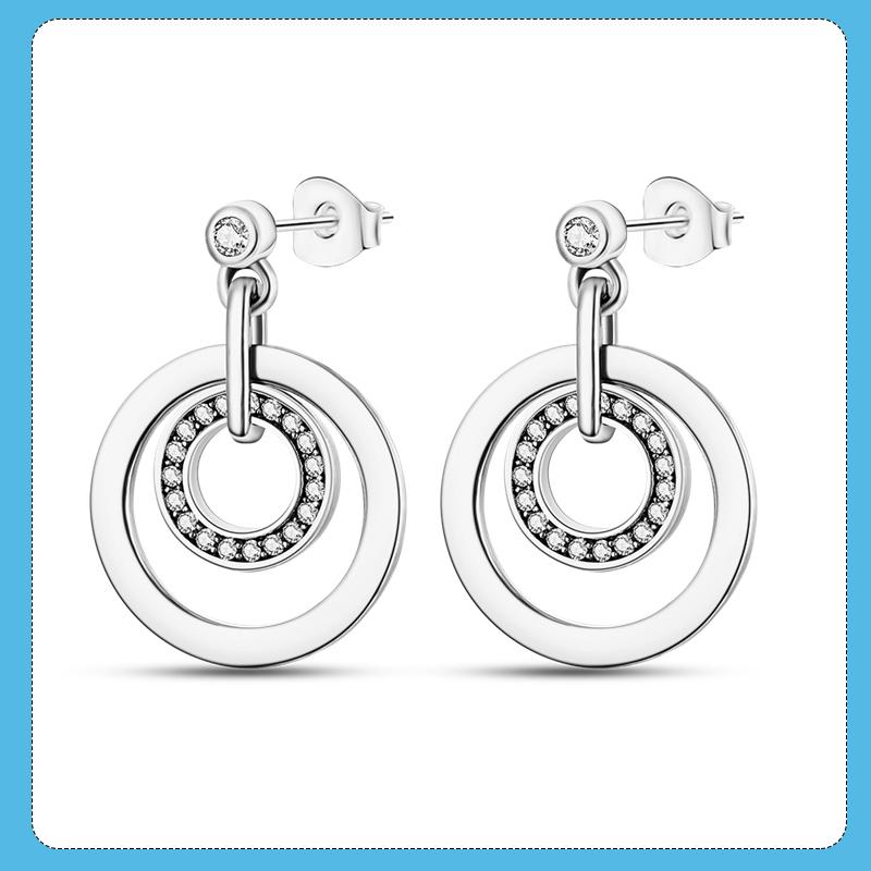

2023 Классические серьги-гвоздики из серебра 925 пробы с простым кругом для женщин, свадебные серьги с прозрачным цирконом, ювелирные украшения