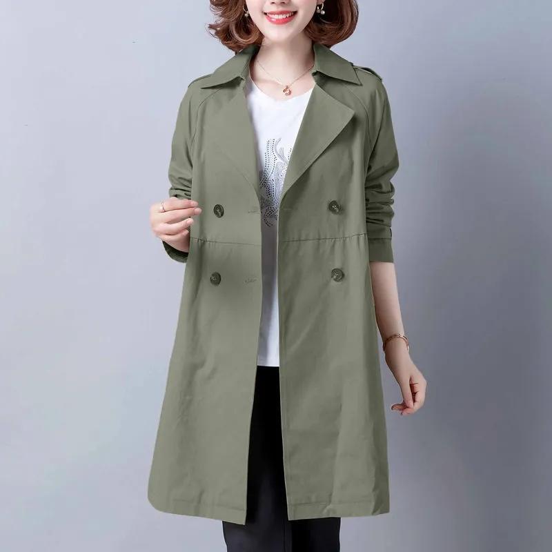Spring Autumn Comfortable Women's Trench Coat Mid Length Version Fashion Temperament Female Windbreaker Outerwear