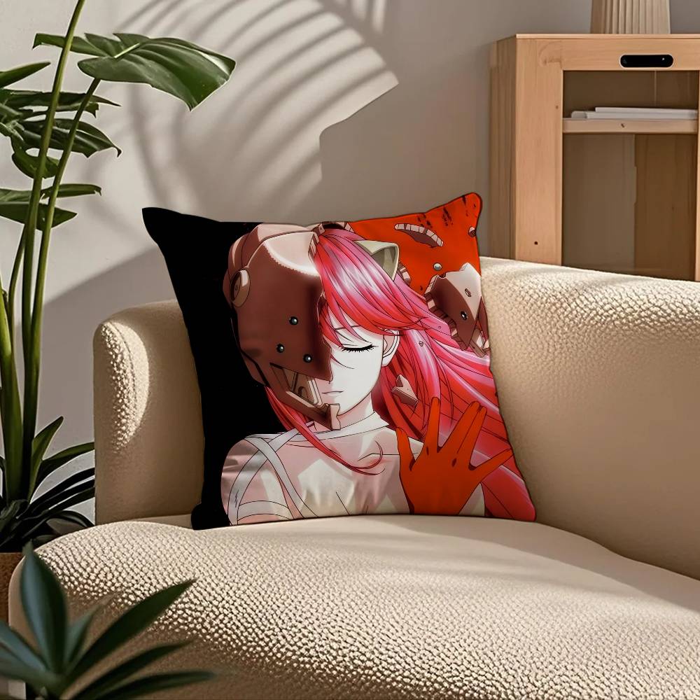 Anime E-Elfen L-Lied Pillow Case Comfort Sofa Bed Silky elegant Invisible zipper Custom Decorative cushion cover