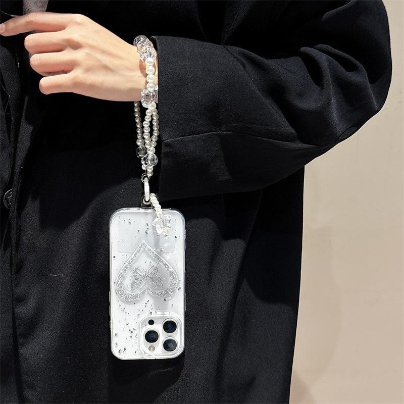 ins love butterfly is suitable for Apple 16pro mobile phone case iPhone15max anti-drop 14plus lanyard 13 case.