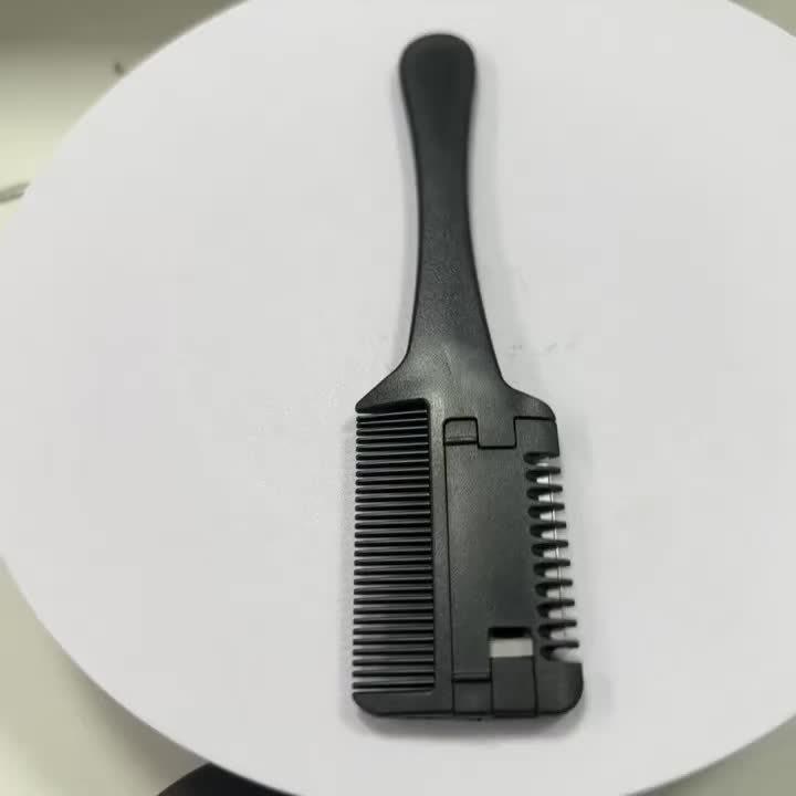 1 Professional 2-in-1 Shaving and Hair Styling Comb - Preloaded Blades, Ergonomic Black Handle, ABS & Stainless Steel Materials, Sulfate Free Formula