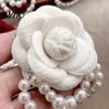 Elegant Flower Brooch Cloth Rose Vintage High Gloss Faux Pearl Chain Hat Shawl Scarf Bag Clothes Collar Women Girls Lapel Pin Fashion Accessories