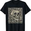 Mortality Meets Immortal Allure - Monochrome Skull Design T-Shirt