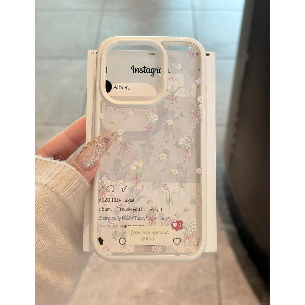 Small Fresh Small Bouquet Suitable for Apple 16promax Mobile Phone Case IPhone 15pro Protective Case Transparent 14 13