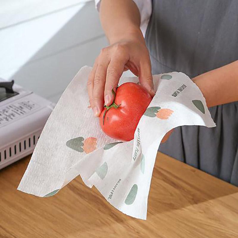 50Pcs/Roll From Reusable Lazy Rags Bamboo Towels Wet And Dry For Kitchen