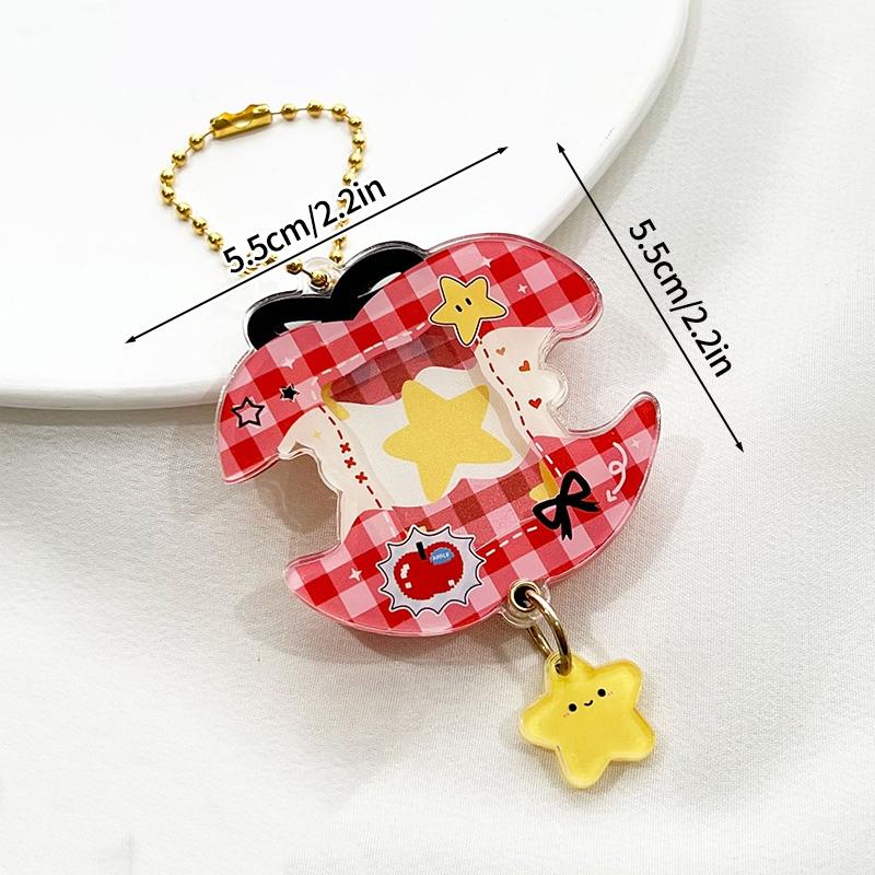

Mini Acrylic Photocard Holder Keychain Red Apple Kpop Photocards Holder Idol Picture Display Photo Album Girl Bag Pendent Gifts