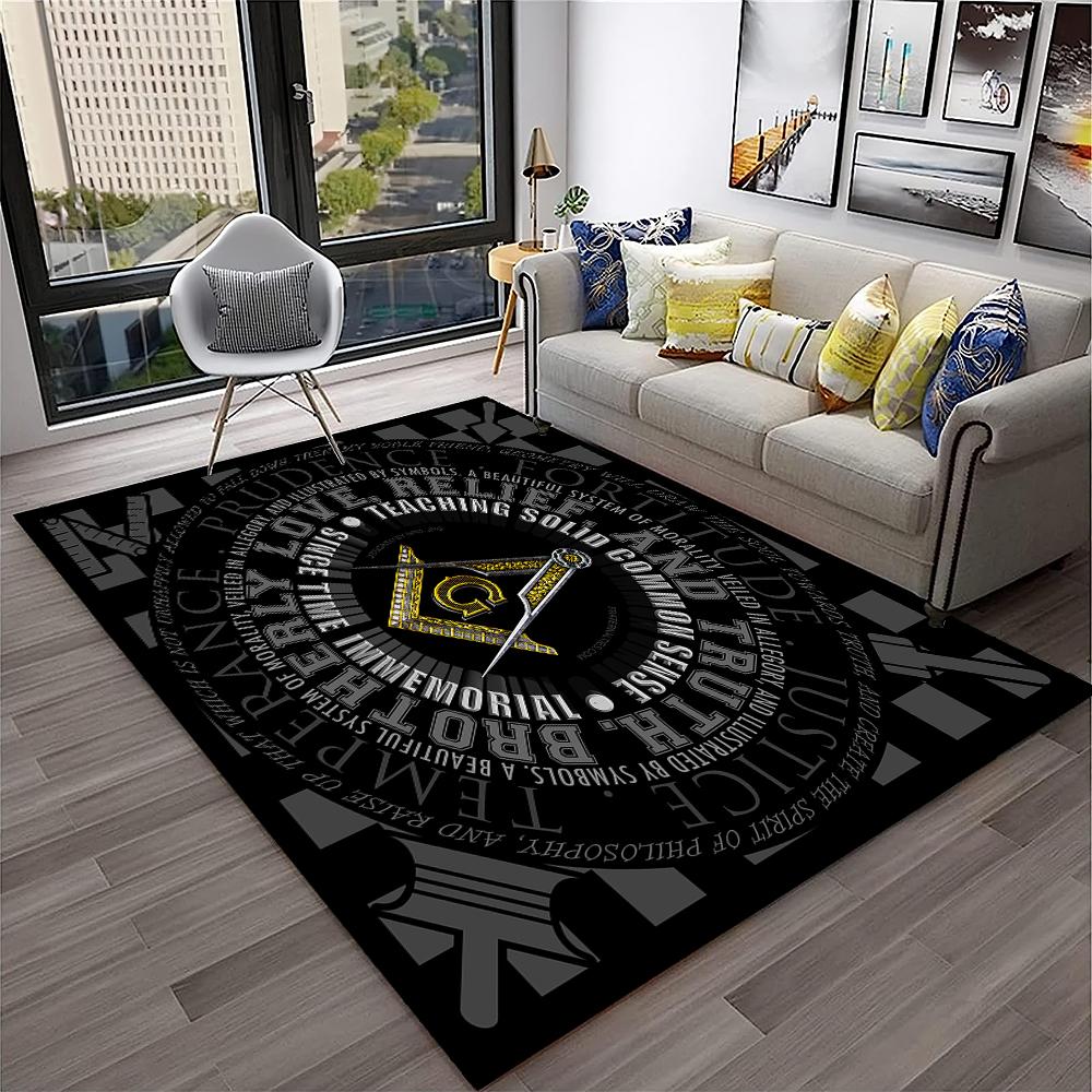 Metselaars Vrijmetselarij Illuminati Ring Tapijt Vloerkleed voor Thuis Woonkamer Slaapkamer Bank Deurmat Decor, Kinderkamer Vloerkleed Antislip Vloermat
