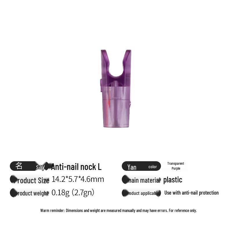 Multicolor Anti-Nail Plastic Arrow Nock with Inner Insert and Outer Wrap, Various Specifications Available.