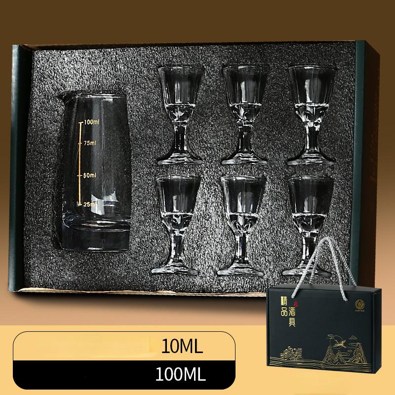 Super Cheap Shot Glasses Set Gift Box European Classic Clear Baijiu Cup Suit 1 Pc Decanter 6 Pc Shot Cup Vodka Liquor Bullet Cup