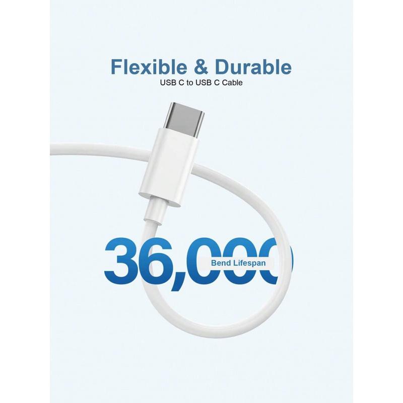 3/5/10pcs2M USB C Fast Charging Cable Type C to Type C PD Quick Charger Cord Data Sync Wire for iPhone 15 16 Samsung Galaxy S24 S23 iPad MacBook