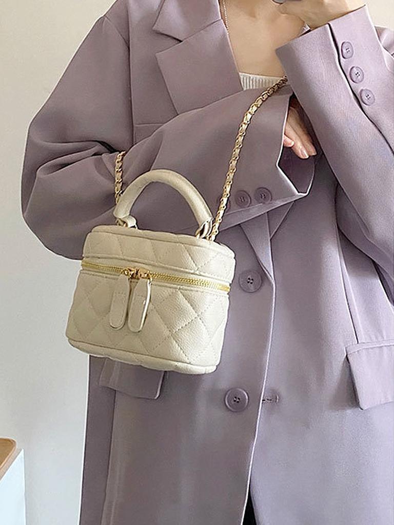 Nova Mini Bolsa Acolchoada Corrente Diamante Xadrez Feminina Bolsa Crossbody Fashion Mini Bolsa de Designer Bolsa Pequena Feminina de PU de Alta Qualidade