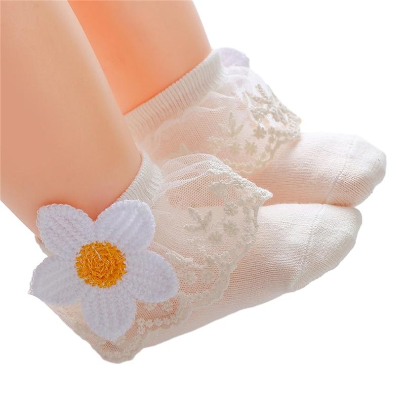 Lace Socks for Baby Toddler Girls Princess Short Socks Embroidery Lace Socks 0-3Year Girl Photo Props Summer Thin Socks