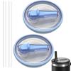 2pc 40oz New Threaded Suction Nozzle Cup Cover Roller Straw Replacement Cup Cover Splash Proof Cover Available In Multiple Colors