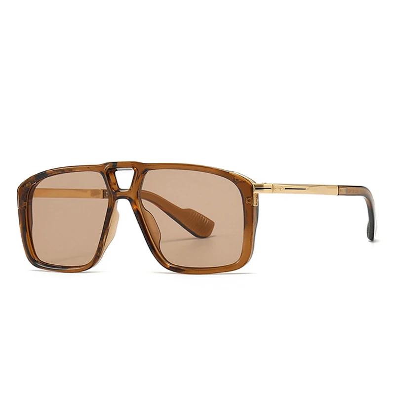 SHAUNA Retro Double Bridges Men Pilot Sunglasses Shades UV400 Fashion Rivets Women Gradient Sun Glasses