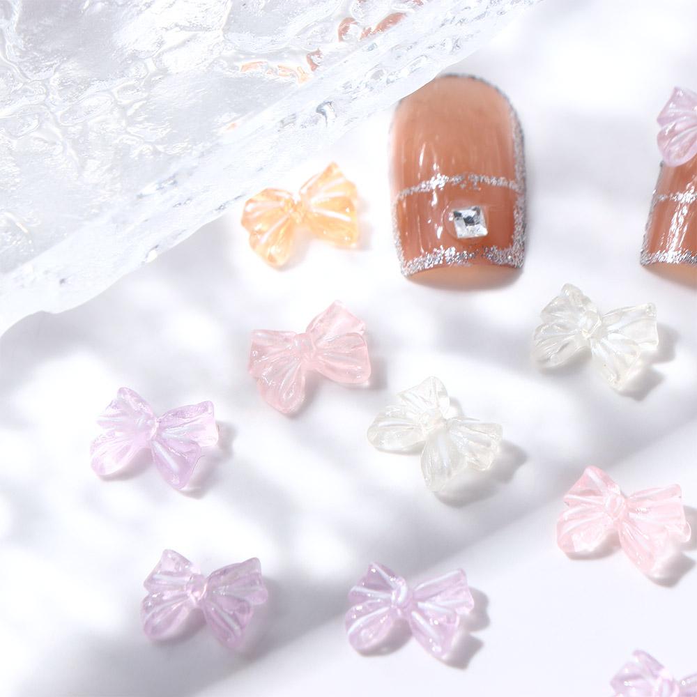 Manicure Bow Nail Art Decoration Crystal Nail Jewelry Bowknot Nail Drills Bowknots Nail Rhinestones