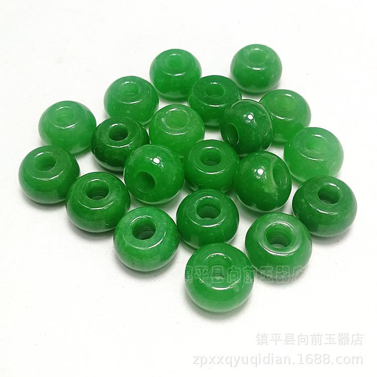Large Hole Dry Green Jade Abacus Beads for DIY Jewelry Accessories