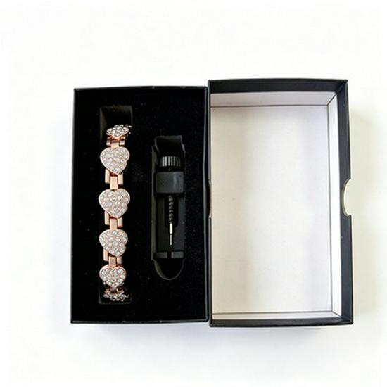 Gelukshart Strass Magnetische Armband - Damesmode, Lichte Luxe, Antistatisch Ontwerp