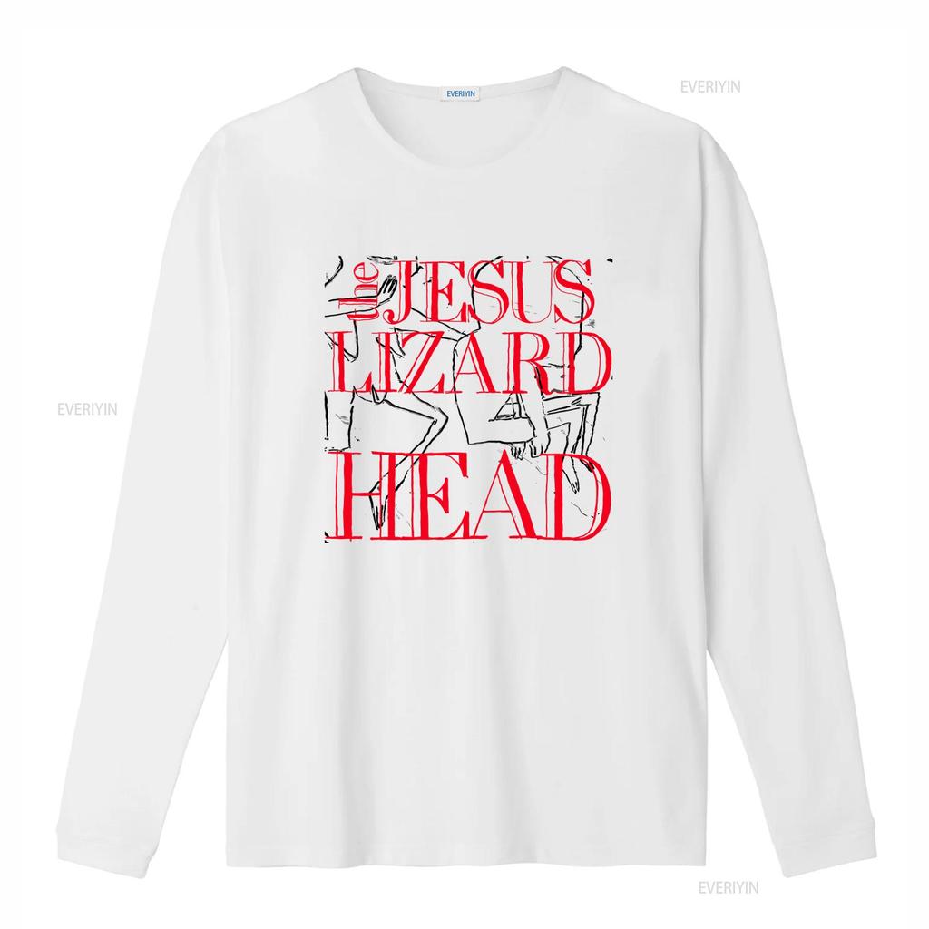 The Jesus Lizard Head Print T Shirt Post Hardcore Rock Band Style vintage Washed Casual Unisex Top For Everyday Wear Versatile