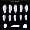 kads 500pcs T Shaped No-Crease Full Cover False Nail Tips Fake Nails White Nature Clear Translucent 10 Sizes Nail Art Manicure Tools