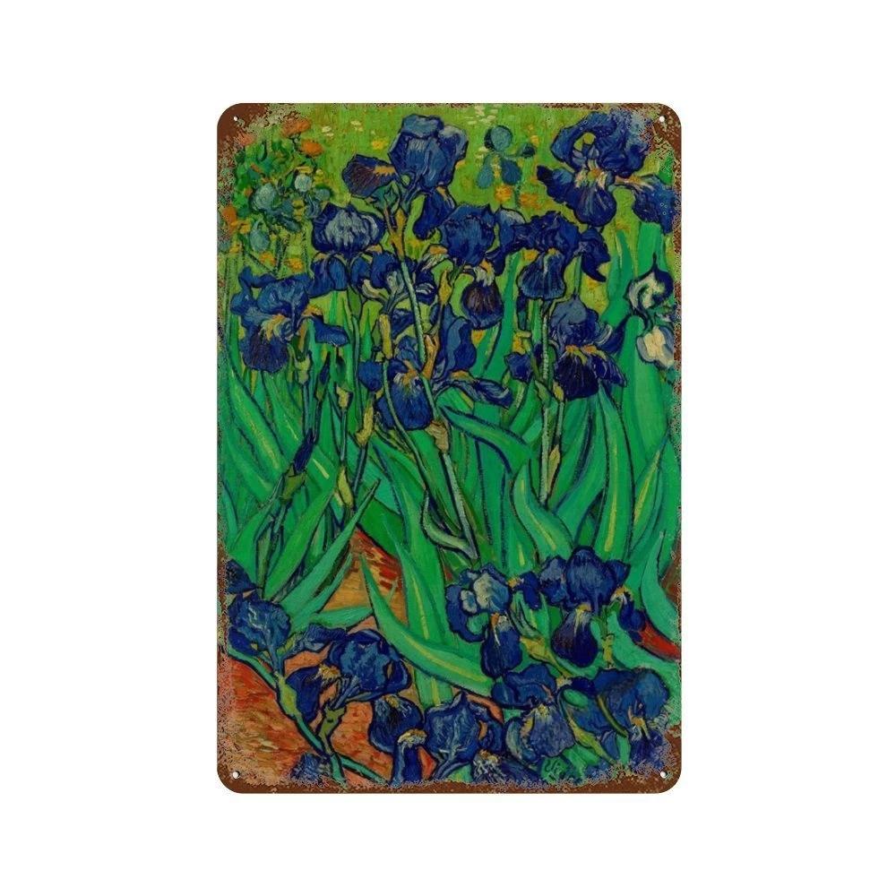 Affiche de Collection de Peintures à l'Huile Célèbres Vintage Décorative Van Gogh Plaque Métallique en Étain Pour Atelier Pièce de Maison Décoration Murale Artistique