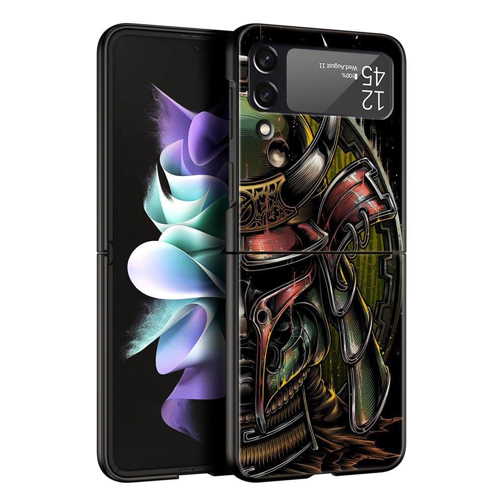 Etui na telefon Samurai Oni Mask dla Samsunga Galaxy Z Flip 3 4 5 Składana obudowa Dla Samsunga Z Flip3 Flip4 Twarde PC Fundas Pokrowiec Bumper