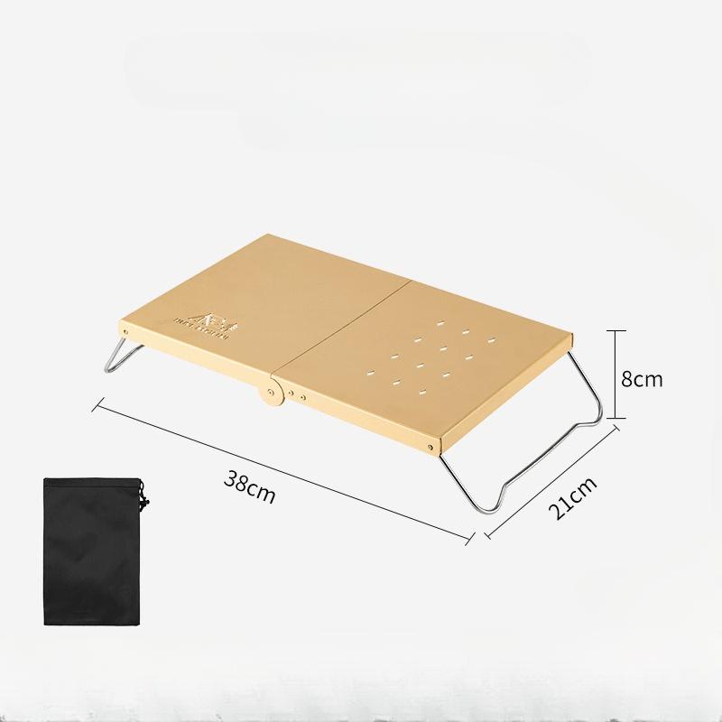 Outdoor Folding Small Table Portable Picnic Table Thickened Steel Plate Spider Stove Table Insulation Table Camping Equipment
