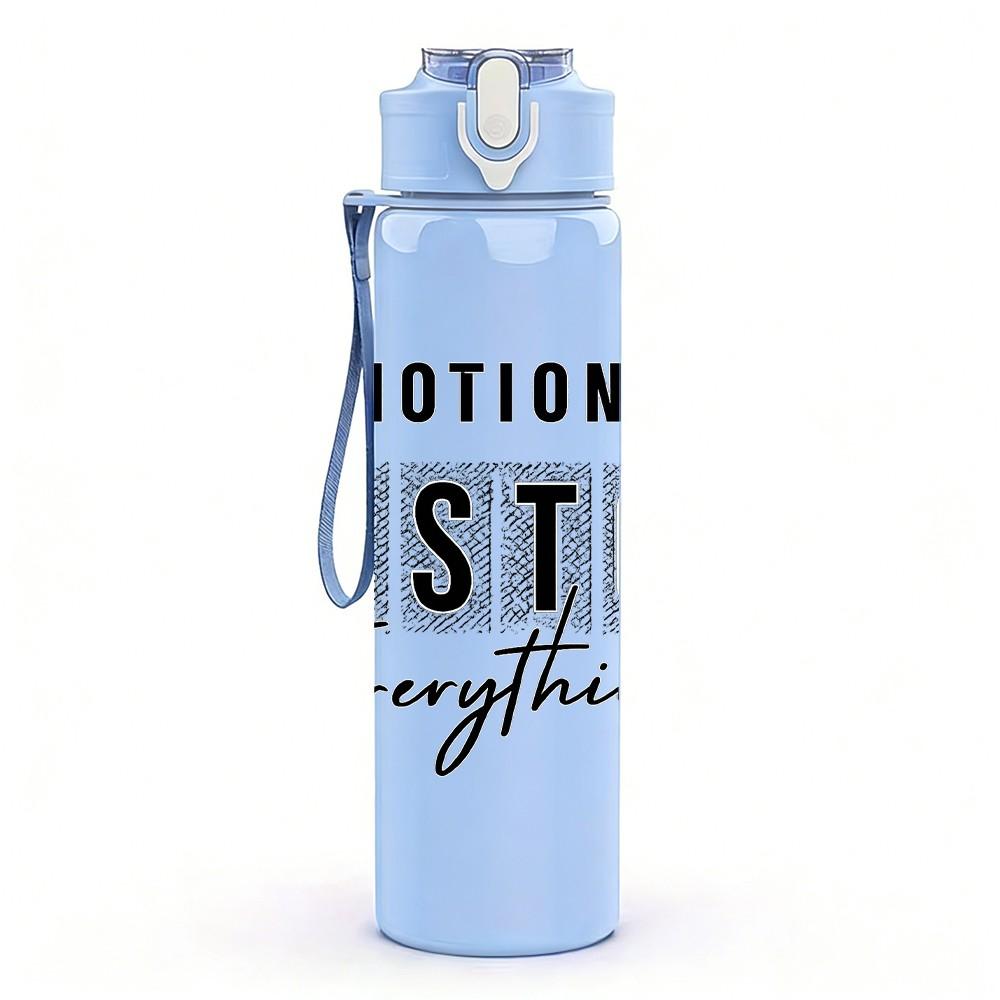 1PC Emotions Destroy Everything Text 750ml Color Plastic Sports Water Bottle Leakproof Flip Straw Lid Suitable for Sports Office Home Use