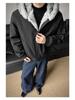 Men's Winter Polar Wolf King Heavyweight Mink Fur Hooded Jacket with Large Collar, Plus Velvet Thickened for Warmth.