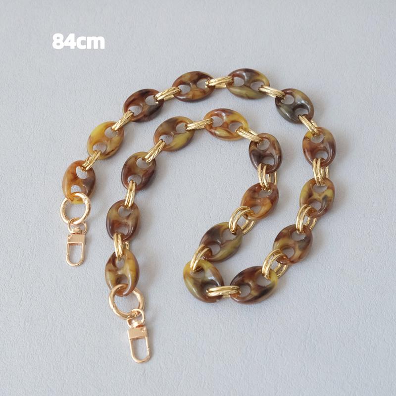 New Fashion Woman Bag Accessory Parts Leopard Candy Red Blue Acrylic Resin Metal Chain Strap Women Shoulder Crossbody Long Chain