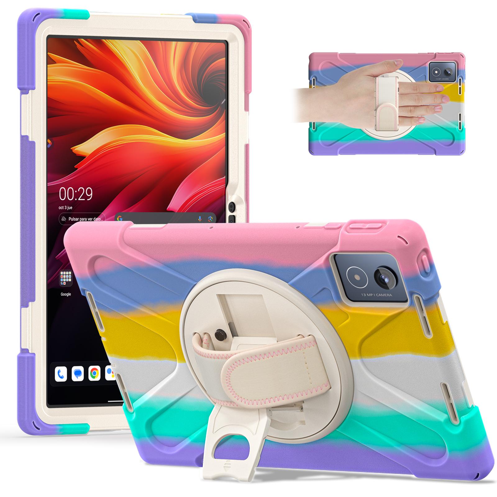 

For Lenovo Tab K11 Plus/Zhaoyang K11 B352FU,TB230XC Case Kickstand PC+Silicone Tablet Cover Colorful Pink