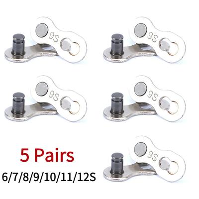 5 Set MTB Road Bike Chain Link Connector Lock Set 6/7/8/9/10/11/12 Speed Steel Bicycle Chain Joint Magic Buckles