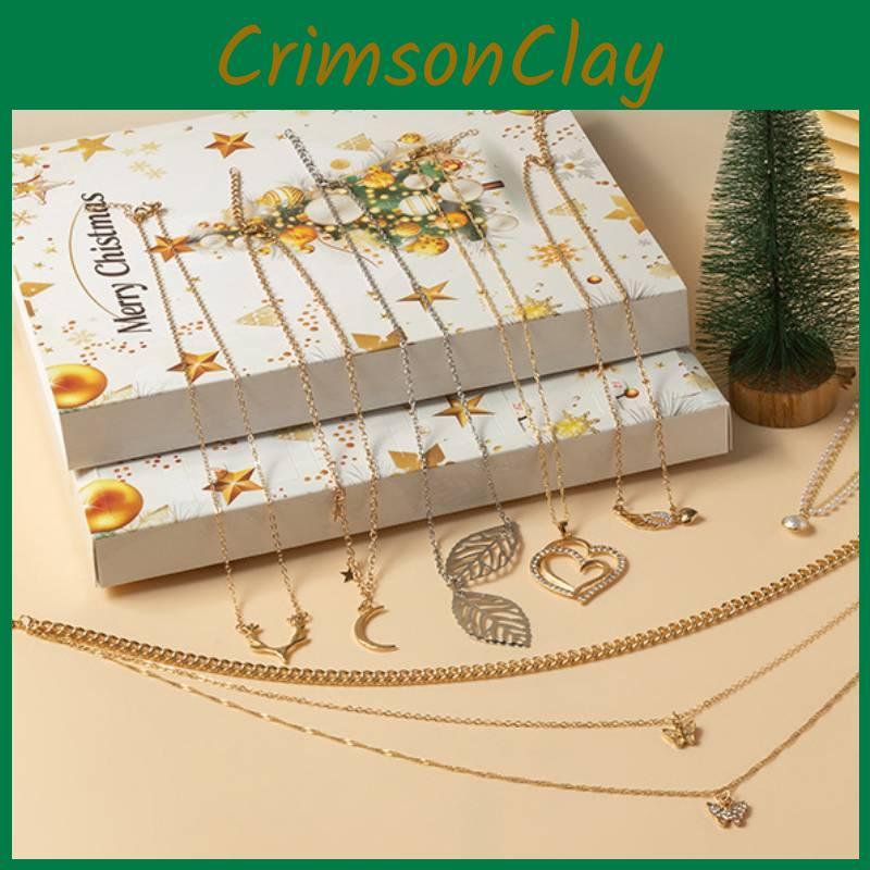 Christmasfaux Jewelry 24 Day Calendar With Stylish Bracelets And Earrings For Women And Teens