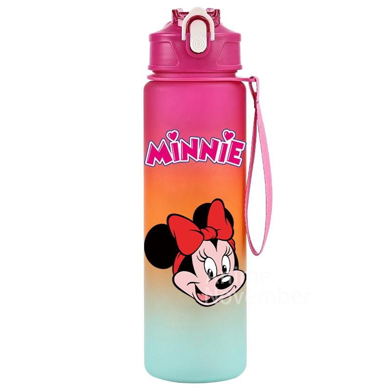 Disney Mickey Mouse Water Cup Minnie Gradient Straw 750Ml Large Capacity Camping Drinking Tools Outdoor Sports Minnie Water Cups