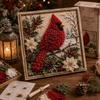 Kit di Poke Art 3D in Tessuto di Natale Vintage con Cornice Estetica Retrò Facile Tutorial per Amanti del Fai da Te Decorazione Natalizia per la Casa
