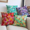 Colorful Mosaic Geometric Style Sofa Decorative Throw Pillow Case Bohemian Lantern Cotton Linen Chair Cushion Cover Cojines