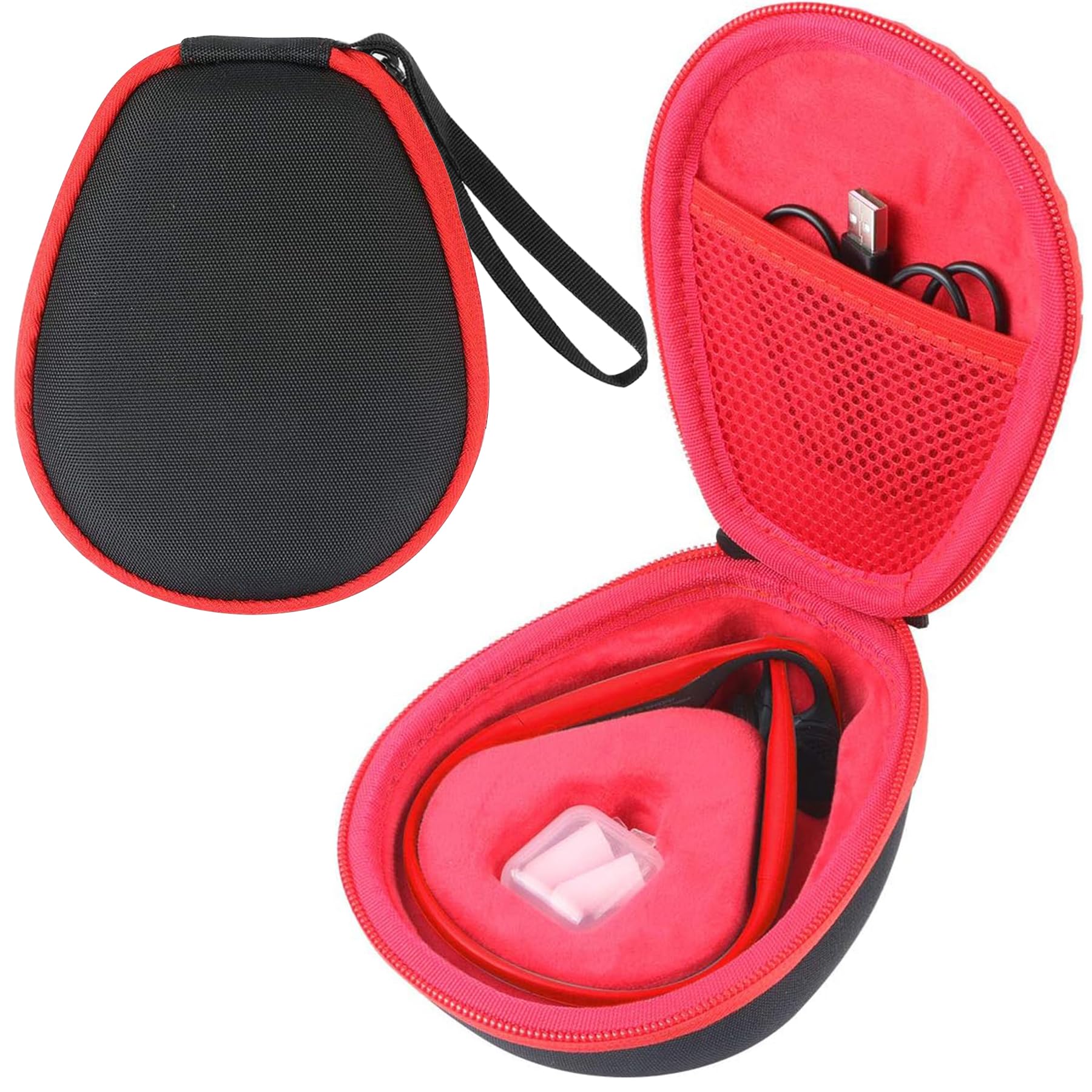 

co2crea Hard Travel Case for AfterShokz Aeropex/TREKZ/OpenRun/OpenMove Open-Ear Wireless Bone Conduction Headphones (Red)