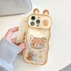 Pour iPhone 11 12 13 14 15 16 17 Pro Max Sable Mouvant Oreilles Rilakkuma Fenêtre Coulissante Protéger Étui pour Appareil Photo