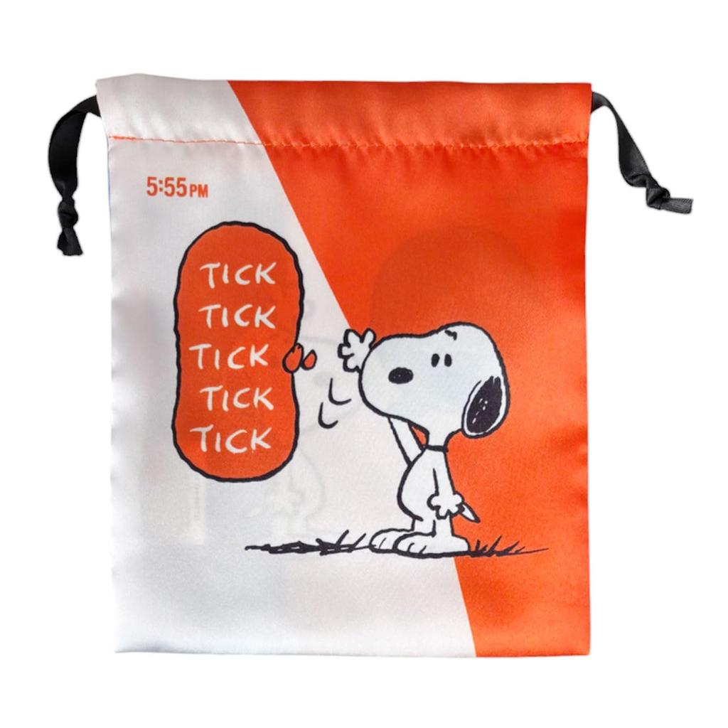 Small Planet PEANUTS Ribbon Drawstring Bag Time