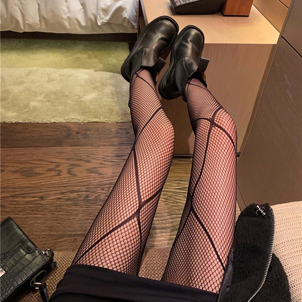 

Black Lingge Women S Tights Spider Web Skull Head Nylon Print Stocking Sexy Lingerie Women Club Fishnet Mesh Pantyhose