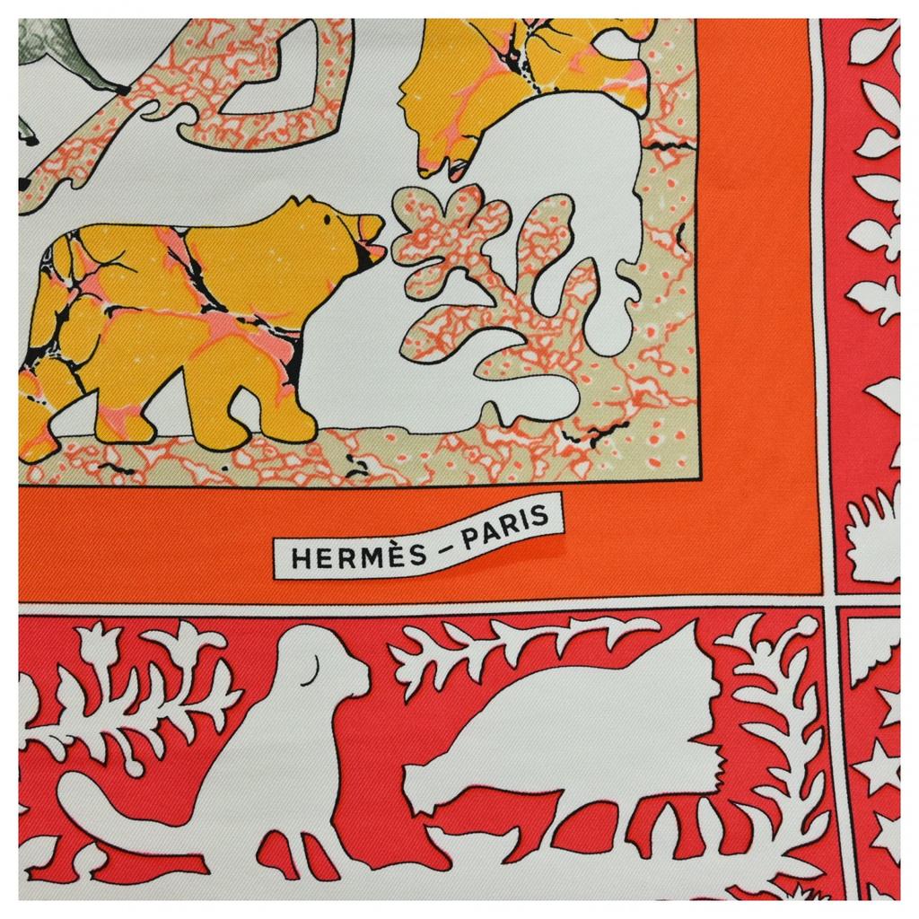 Auth HERMES Carre 90 Scarf Early America Silk he6616sm Used