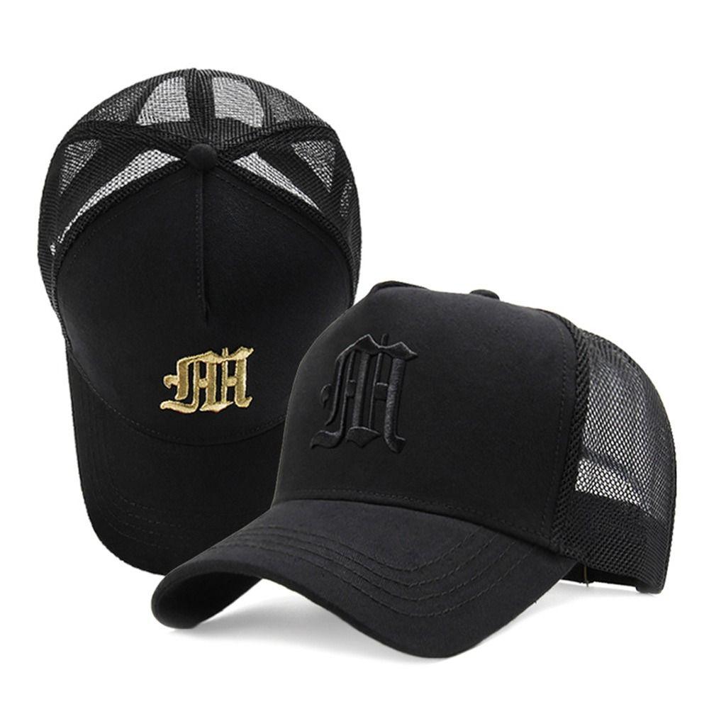 Lässige Mesh-Sommer-Baseballkappe Hip-Hop-Buchstaben-Sportkappe Verstellbare Atmungsaktive Trucker-Kappe Outdoor