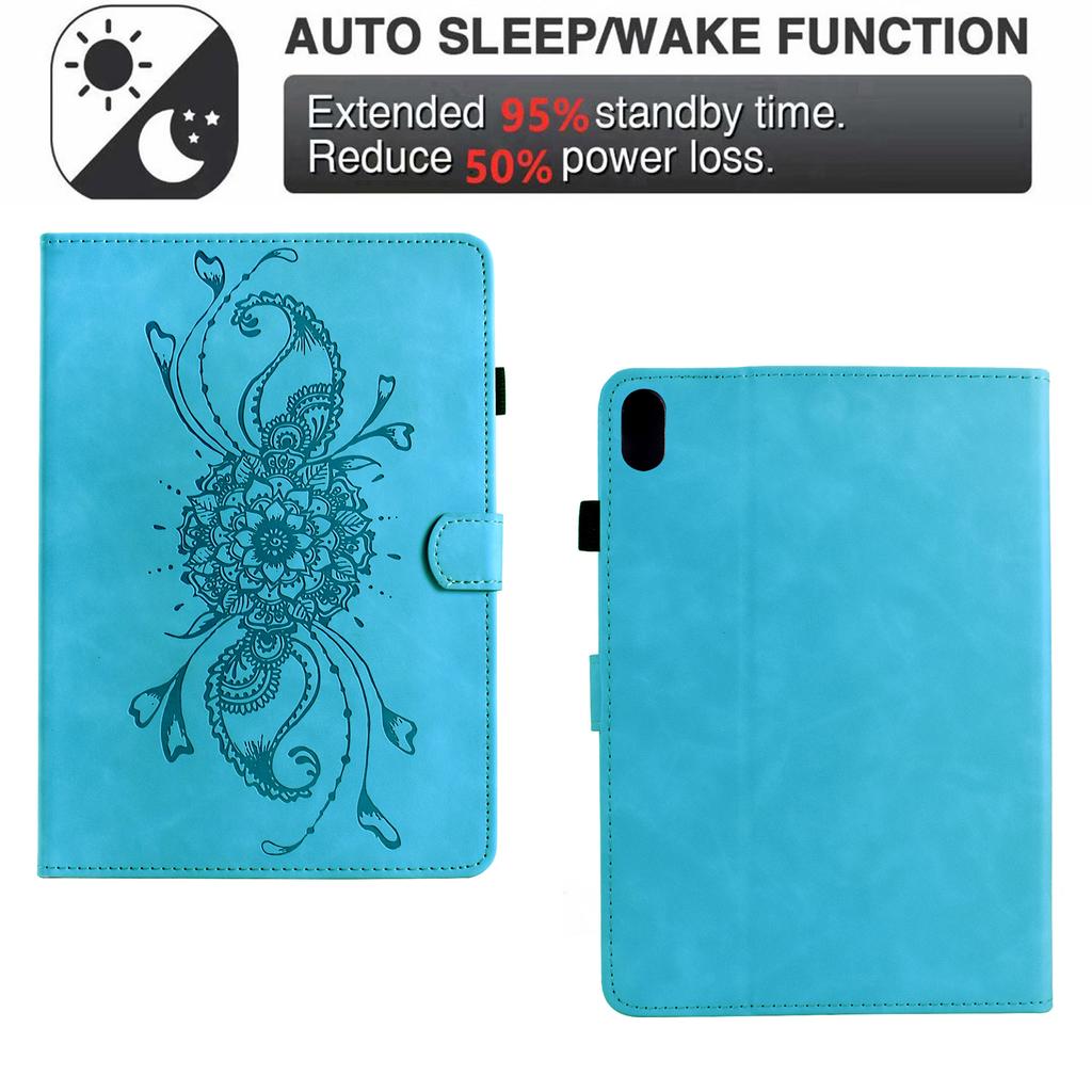 For Samsung Galaxy Tab S11 Case Mandala Imprinted Leather Tablet Cover with Card Slots